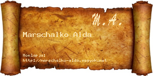 Marschalko Alda névjegykártya